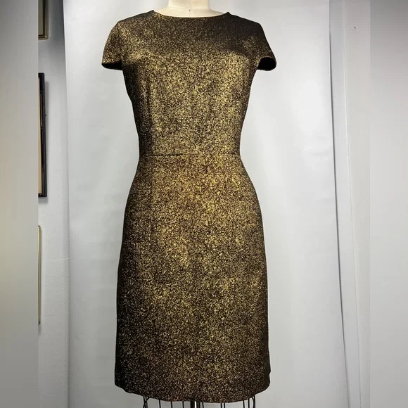 Diane von Frstenberg | Dresses | Diane Von Frstenberg Black And Gold  Metallic Dress Size | Poshmark